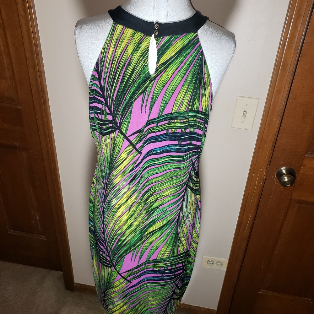 Worthington Paradise Palm Dress Size Large - Picture 5 of 6